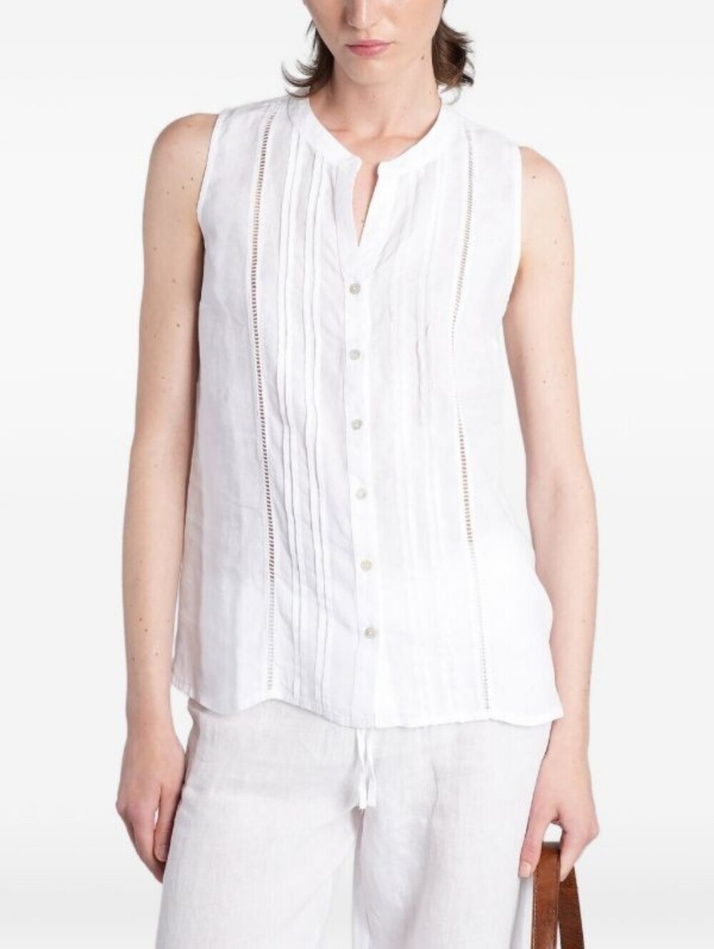 120% Lino pin tuck linen shirt size M(44) BNWT has marks